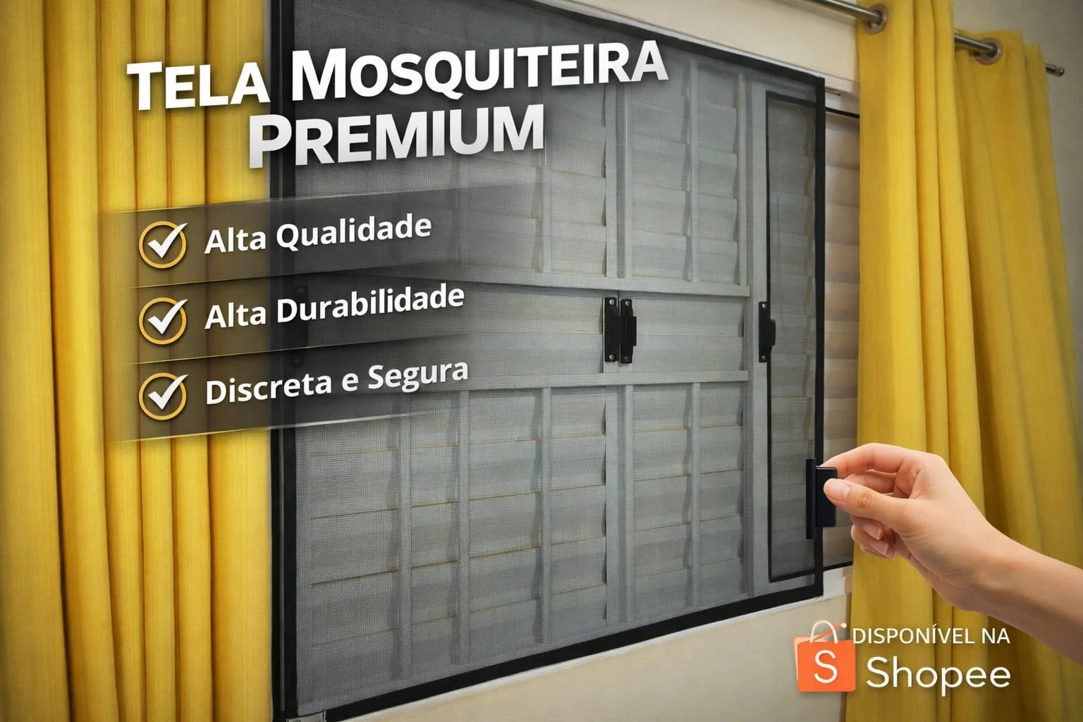 Não se preocupe! Nós produzimos sua Tela Mosquiteiro sob medida, perfeita para qualquer janela ou porta. Qualidade, praticidade e instalação fácil garantidas.
