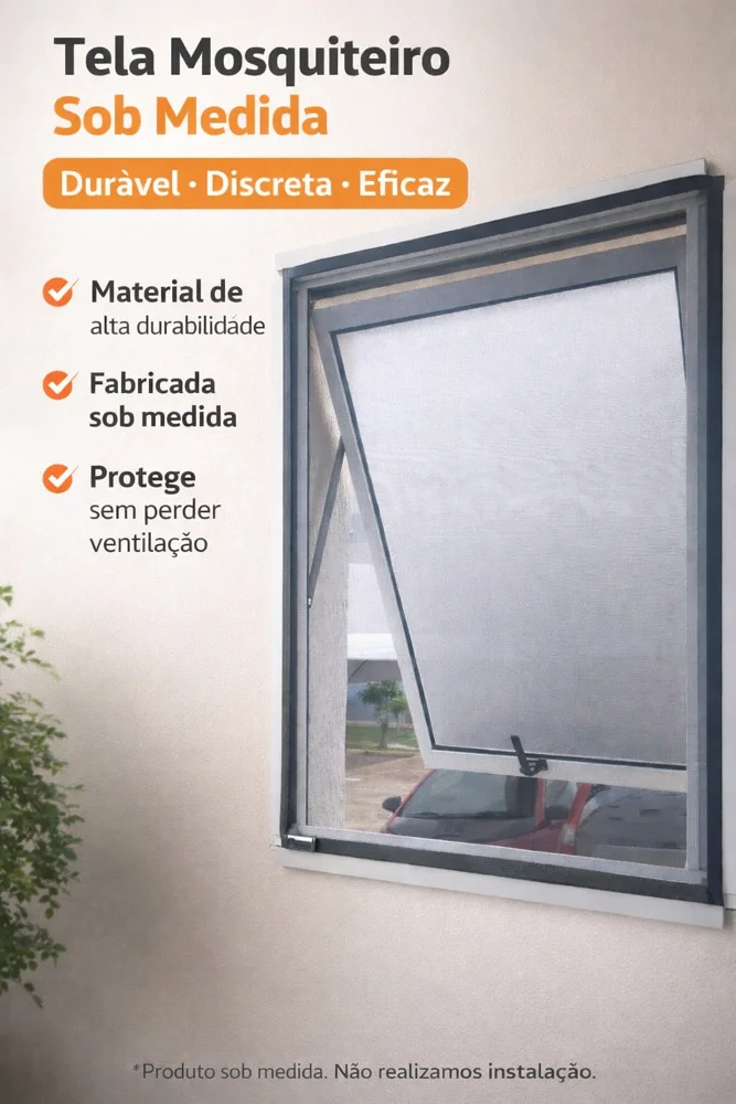 Não se preocupe! Nós produzimos sua Tela Mosquiteiro sob medida, perfeita para qualquer janela ou porta. Qualidade, praticidade e instalação fácil garantidas.