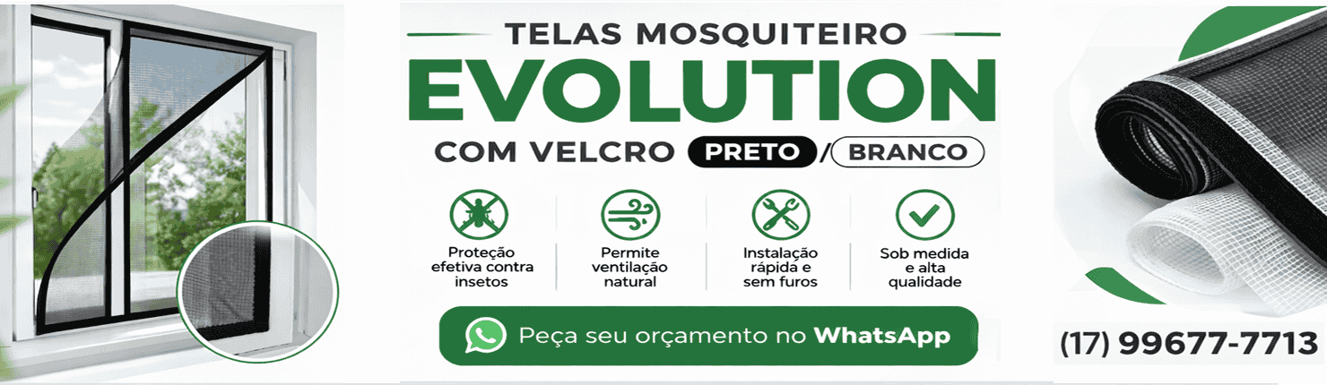 Tela mosquiteiro com velcro branco ou preto